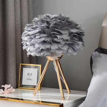 Fintor - Lampe De Table À Intensité Variable Avec Plumes De Luxe-Lampe Veilleuse